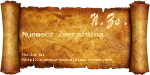 Nyemecz Zseraldina névjegykártya